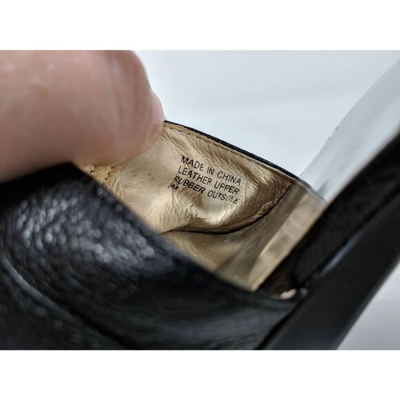 MICHAEL KORS BLACK LEATHER SNAP PEEP TOE ANKLE STRAP PLATFORM HIGH HEELS 8 M - Picture 8 of 9